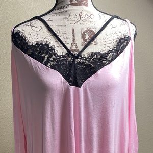 Soft Cold Shoulder Pink Blouse